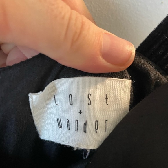 Lost and Wander, medium, women’s black wide-leg crop corduroy jumper one piece - Picture 5 of 10